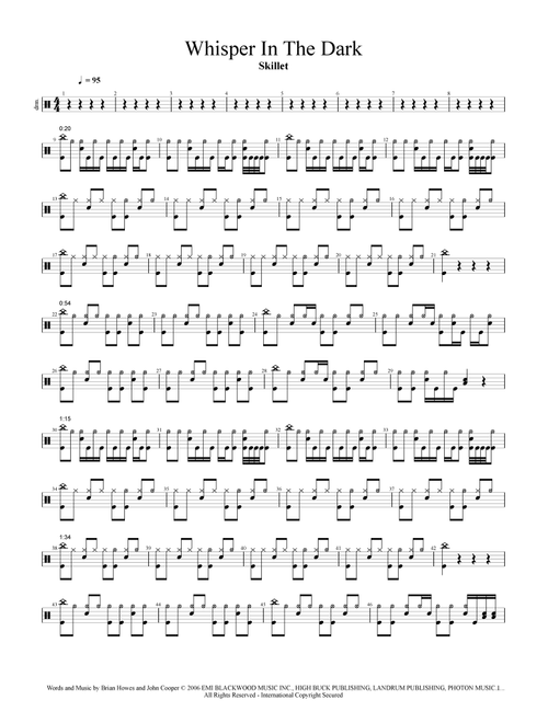 Whispers In The Dark (Arr. Cyril Mayer) - Skillet (Drums)