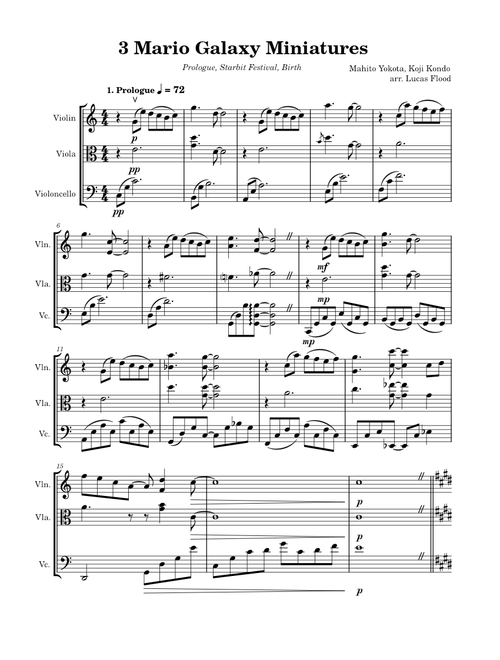 3 Mario Galaxy Miniatures for String Trio