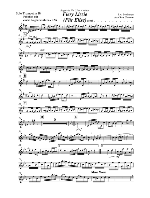 Fiery Lizzie (Für Elise) (Arr. Chris Gorman) - Ludwig van Beethoven (Brass Band)