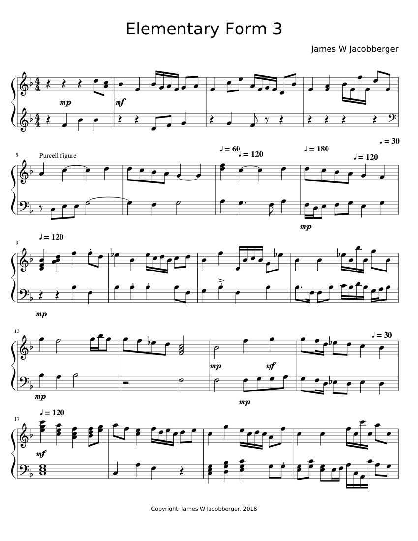 Elementary Form 3 Sheet music for Piano (Solo) | Musescore.com