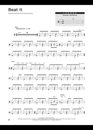 Play Official version of Beat it Sheet Music by Michael Jackson for ...
