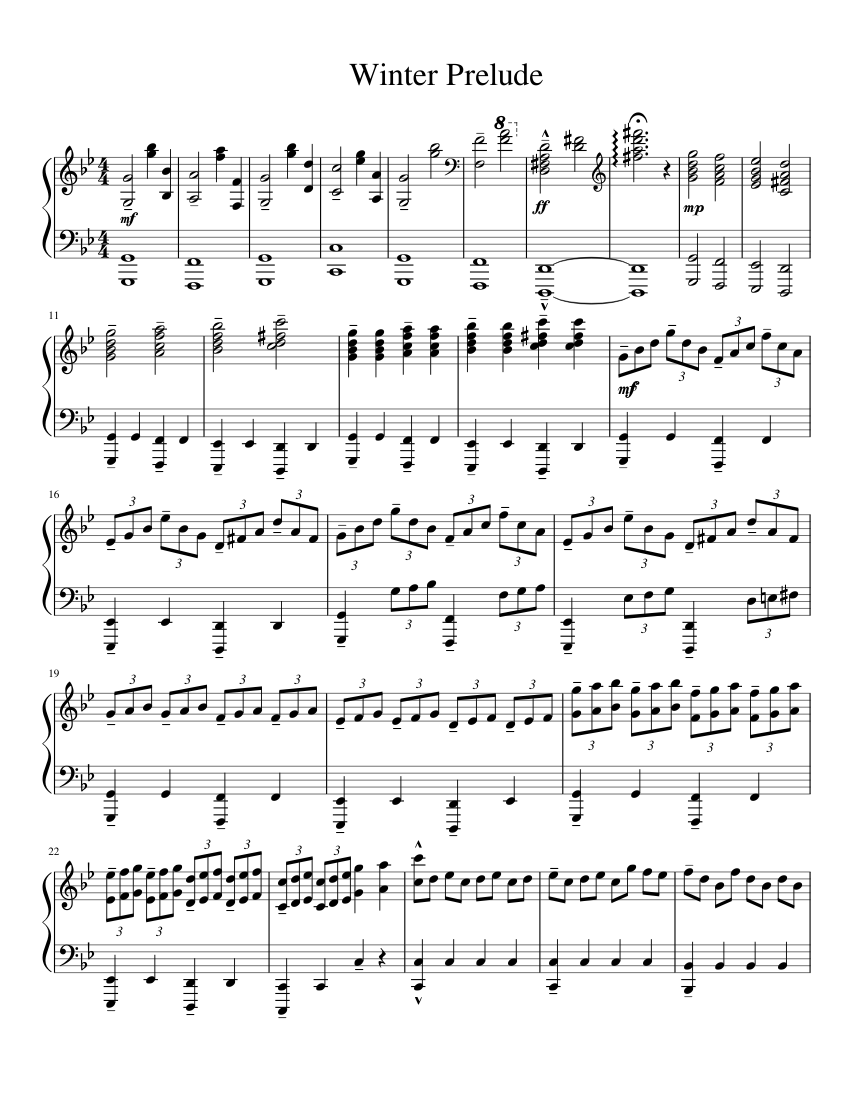 Winter Prelude - piano tutorial