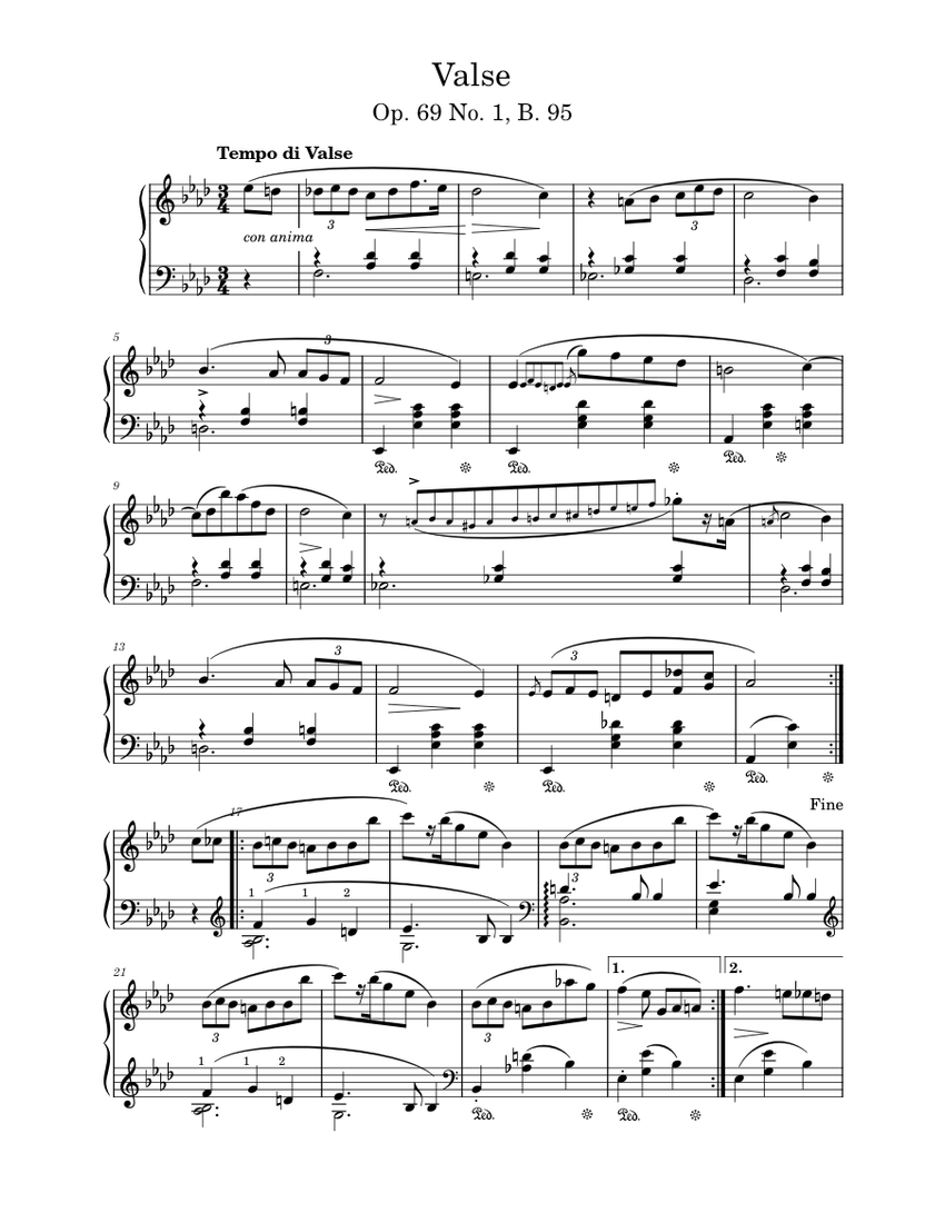 Waltz in A-flat major, Op. 69, No. 1 – Frédéric Chopin Valse
