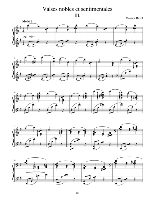 Ravel - Valses Nobles et Sentimentales, III - Modéré