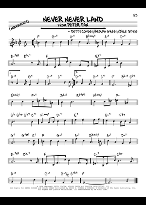 Play Official version of Never Never Land Sheet Music by Betty