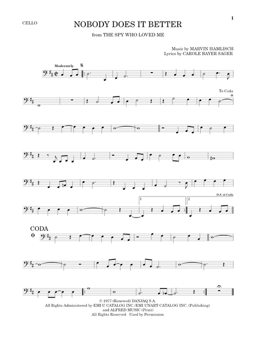 Nobody Does It Better - Carly Simon (Cello Solo)