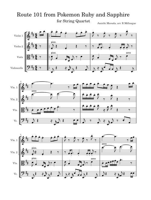 Route 101 from Pokemon Ruby and Sapphire (String Quartet)