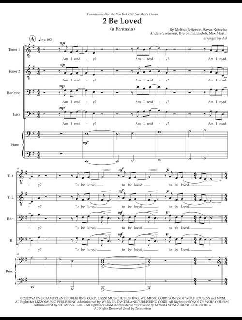 2 Be Loved (am I Ready) (Arr. Ash) - Lizzo (Choral, TTBB)