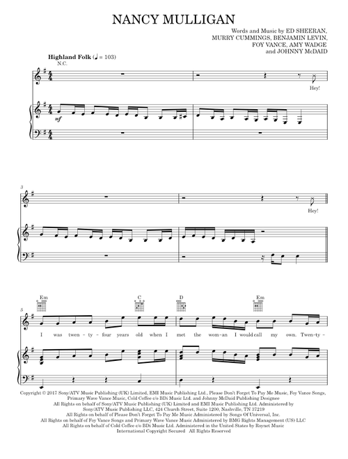 Nancy mulligan - Ed Sheeran (Piano-Vocal-Guitar)