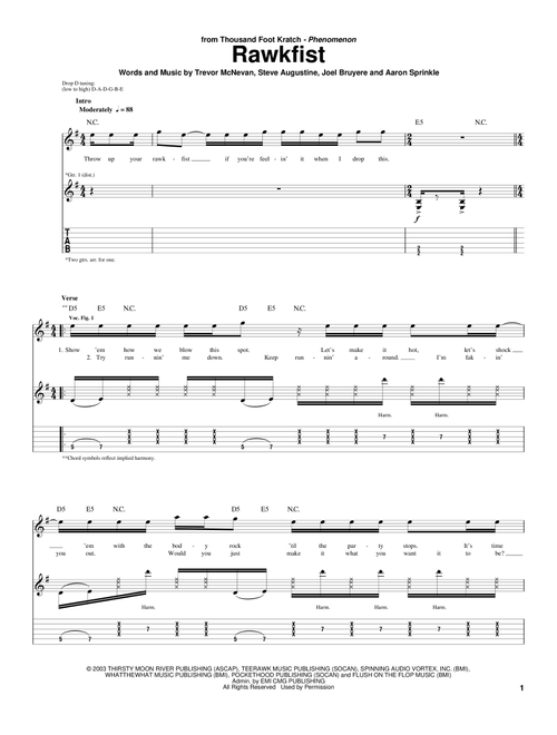 Rawkfist - Thousand Foot Krutch (Guitar Tab)