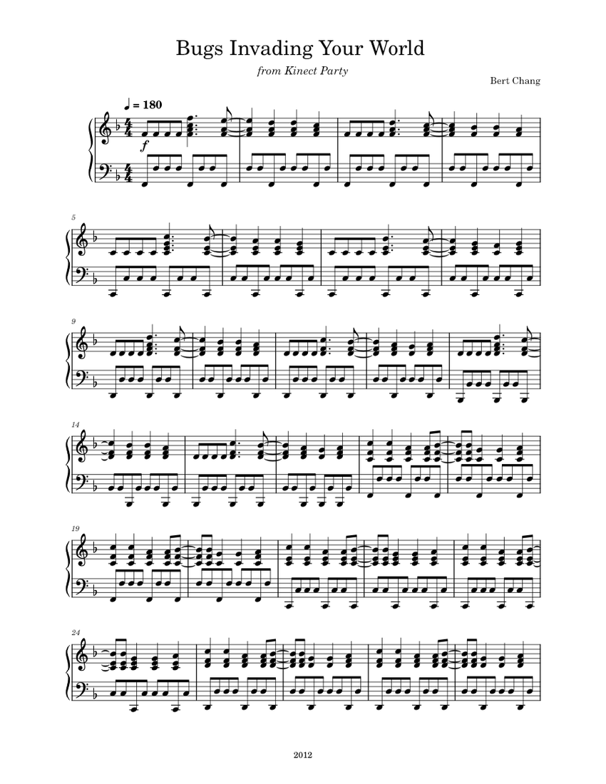 Bugs Invading Your World Sheet Music for Piano (Solo) | MuseScore.com