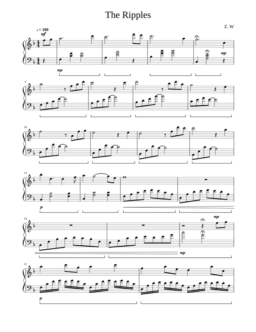 The Ripp Score The Ripples Sheet music for Piano (Solo) | Musescore.com