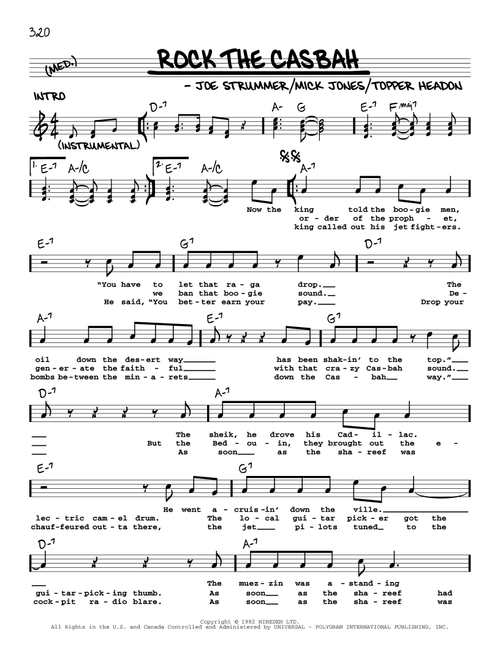 Rock The Casbah - The Clash (Real Book - Melody-Chords-Lyrics)