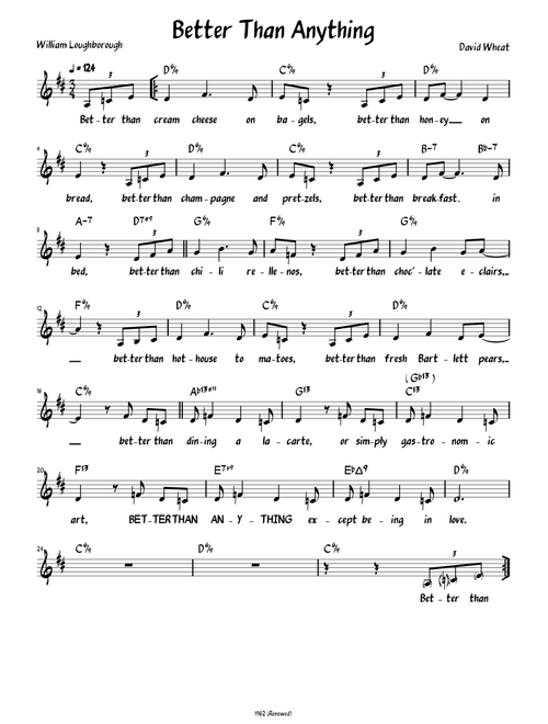 Better Than Anything (Lead sheet with lyrics )
