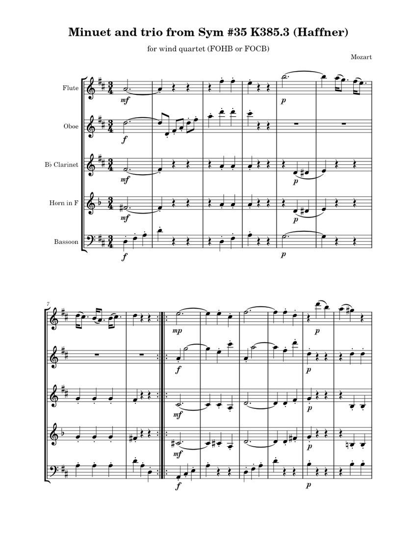 Minuet and trio from Symphony No.35 in D (Haffner) – Wolfgang