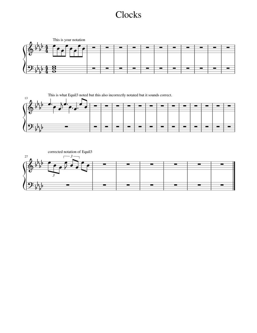 Clocks piano tutorial