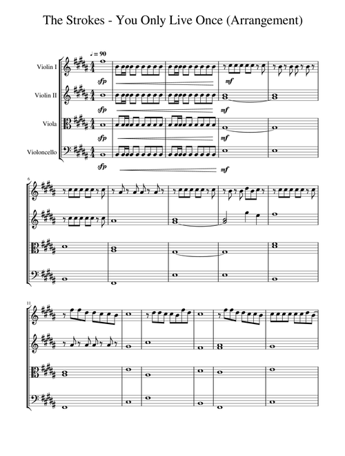 You Only Live Once (Arr. Samuel Thrussell) - The Strokes (String Quartet)