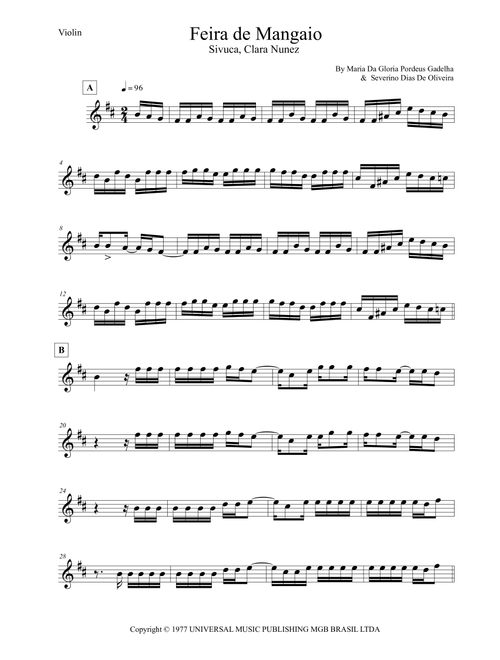 Feira De Mangaio (Arr. Leo Silva) - Sivuca, Clara Nunez (Violin Solo)