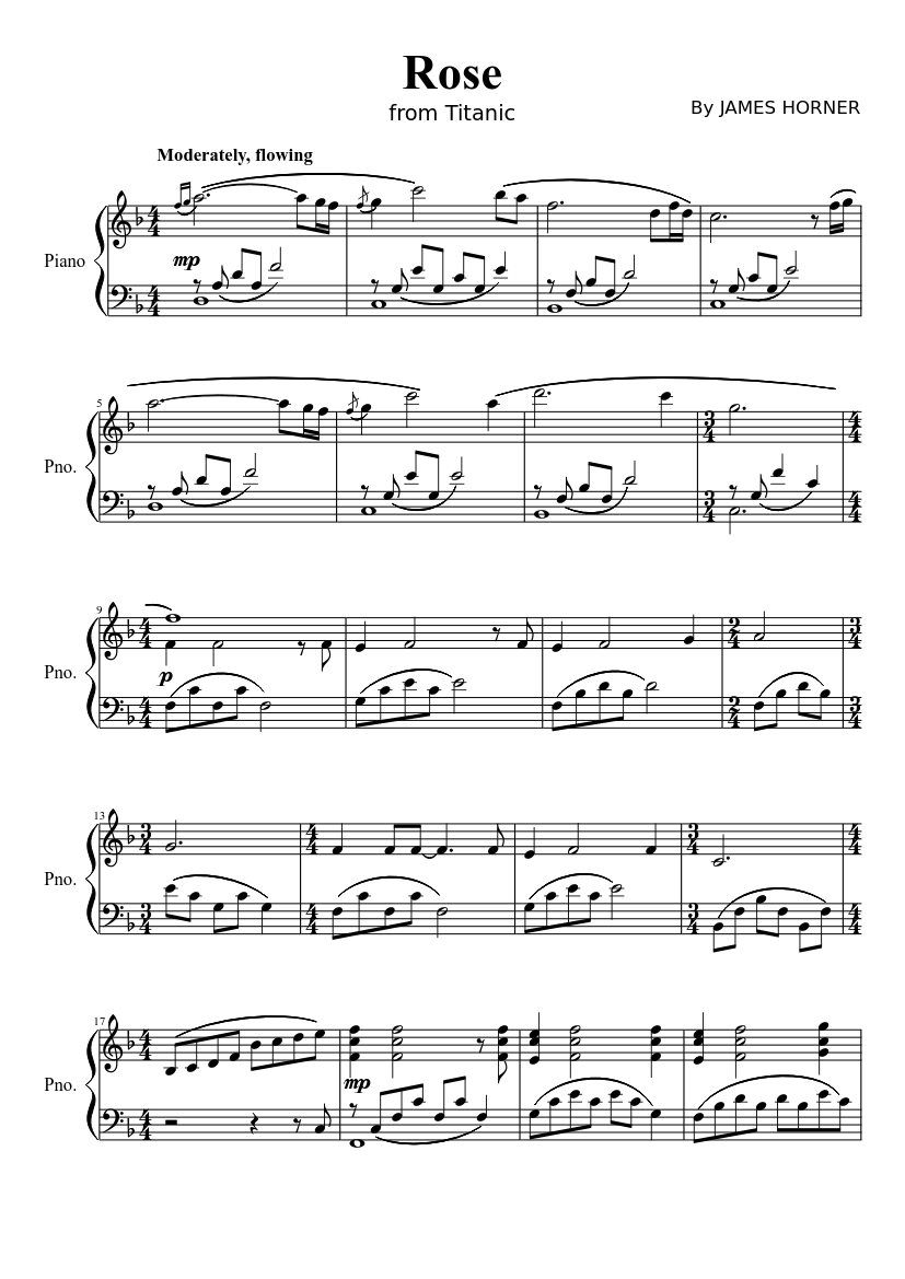 Ota selvää 65+ imagen rose titanic piano sheet music