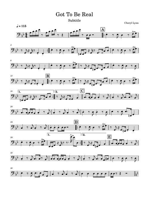 Got To Be Real (Arr. Mark Magbag) - Cheryl Lynn (Bass Tab)