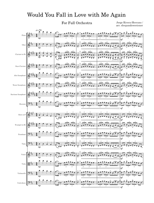 Would You Fall in Love with Me Again – Full Orchestra