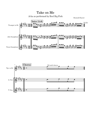 Take on me  Reel Big Fish Sheet Music and Tab for Trombone, Trumpet in  b-flat, Guitar, Bass guitar & more instruments (Mixed Ensemble) |  MuseScore.com