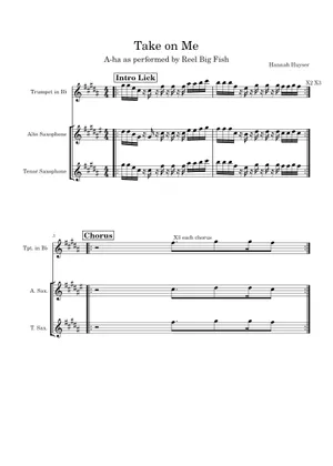 Take on me Reel Big Fish Sheet Music and Tab for Trombone, Trumpet in b-flat, Guitar, Bass guitar & more instruments (Mixed Ensemble) | MuseScore.com Take on me Reel Big Fish Sheet Music and Tab for Trombone, Trumpet in b-flat, Guitar, Bass guitar & more instruments (Mixed Ensemble) | MuseScore.com