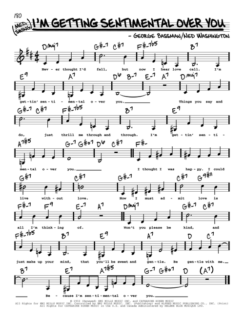 I'm Getting Sentimental Over You (Low Voice) - Ned Washington (Real Book - Melody-Chords-Lyrics)