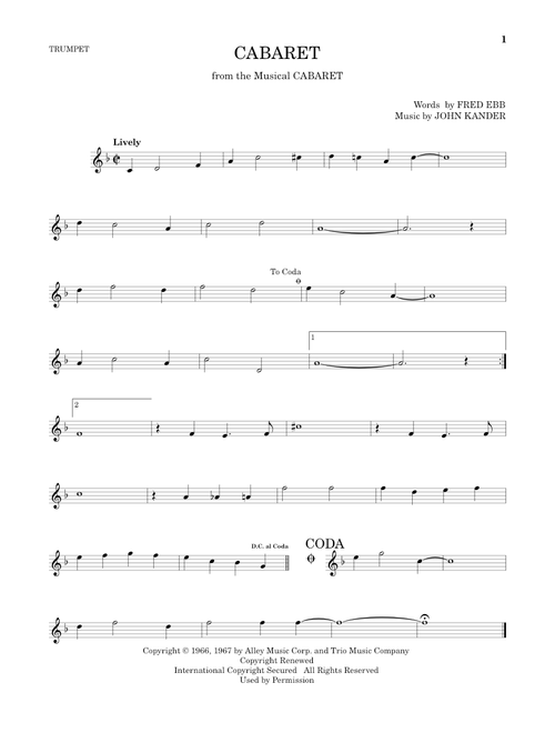 Cabaret - John Kander & Fred Ebb, Fred Ebb, John Kander (Trumpet Solo)