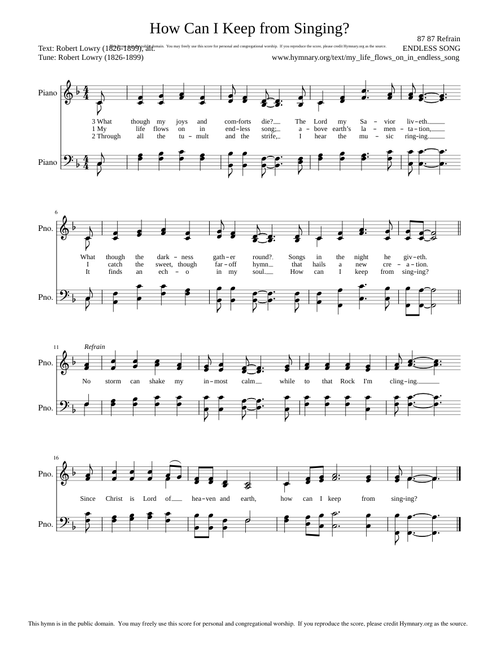 How Can I Keep From Singing - Robert Lowry