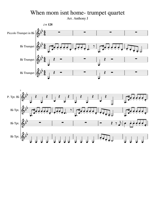 When mom isnt home trumpet quartet