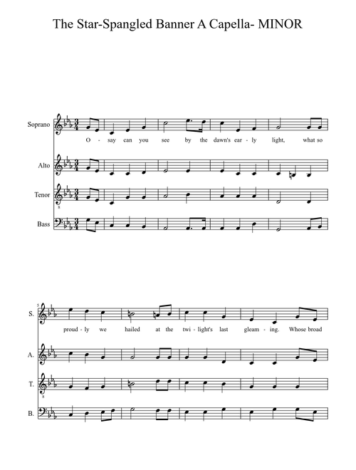 The Star-Spangled Banner A Capella- MINOR