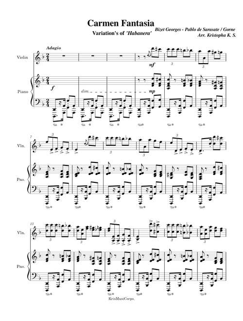 Carmen Concert Fantasy, Op.25 – Pablo de Sarasate Carmen Fantasy