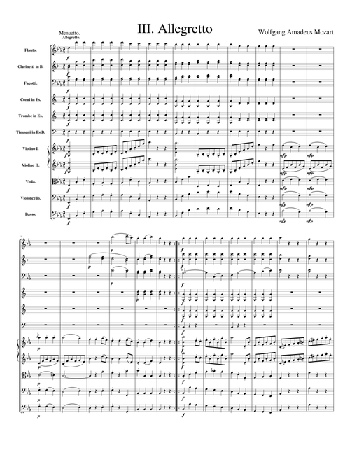 Mozart: Symphony No. 39 in E♭ Major, K. 543: III. Menuetto "Allegretto"