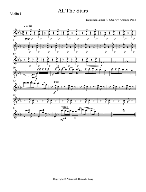 All The Stars (Arr. Amanda Pang) - Kendrick Lamar and SZA (String Quartet)
