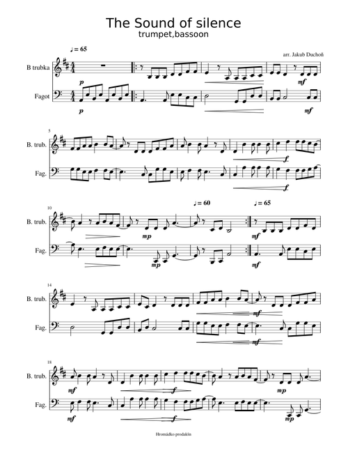 The Sound of silence trumpet,bassoon