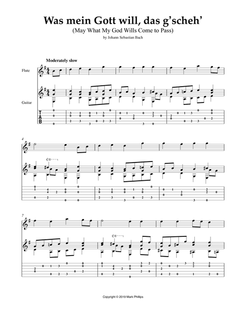 Was mein Gott will, das g’scheh’ (May What My God Wills Come to Pass) (Arr. Mark Phillips) - Johann Sebastian Bach (Instrumental Duet)