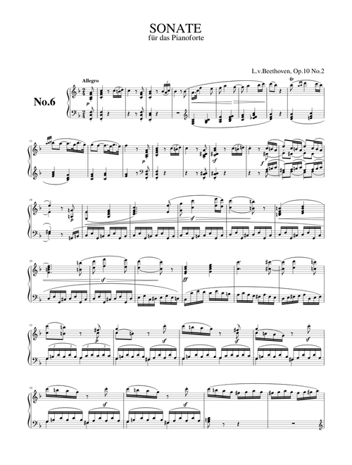 Piano Sonata No.6, Op.10 No.2 (L.v.Beethoven)