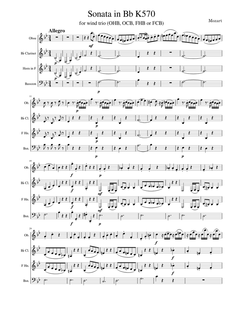 Piano Sonata No.17 in B-flat major, K.570 – Wolfgang Amadeus