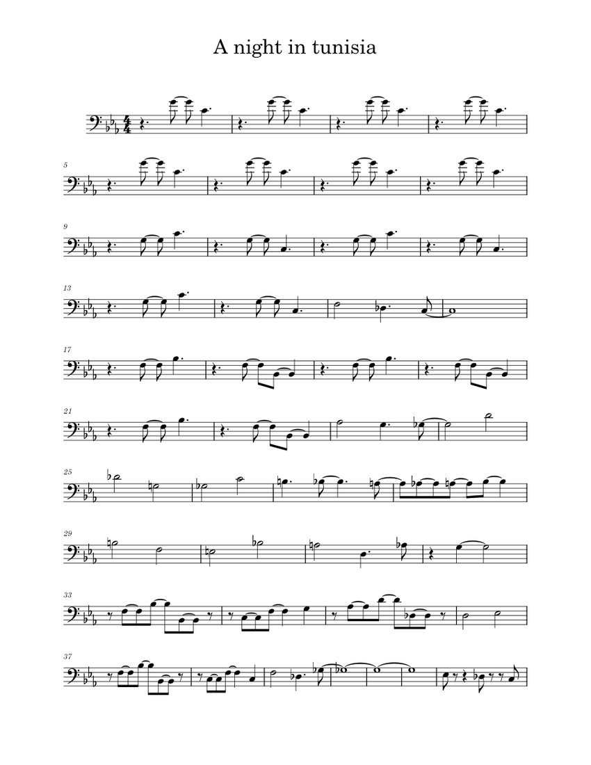 A night in tunisia Sheet music for Piano (Solo) | Musescore.com