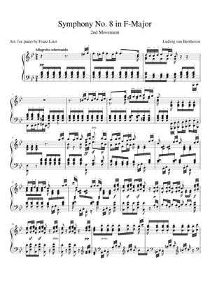 Symphony No.8. (L.v.Beethoven.Op.93.- F.Liszt) Sheet Music for