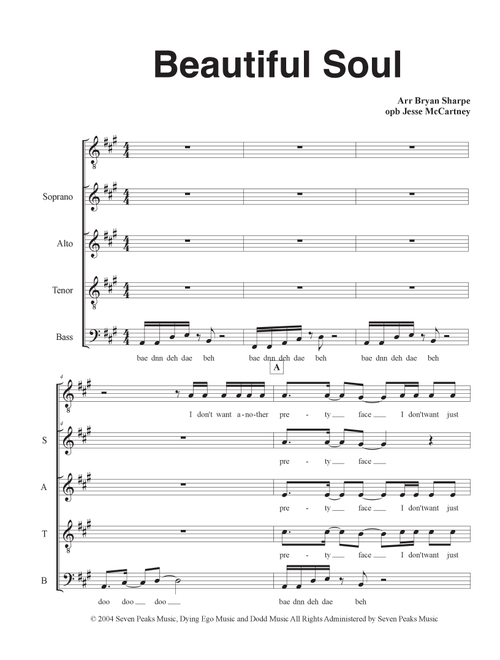 Beautiful Soul (Arr. Bryan Sharpe) - Jesse McCartney (Choral, SATB)