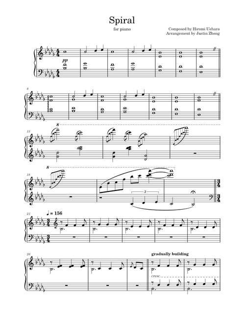 Spiral - Hiromi Uehara (for piano) - [WIP]