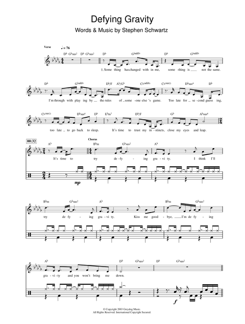 Defying Gravity (from Wicked) - Glee Cast (Drums)