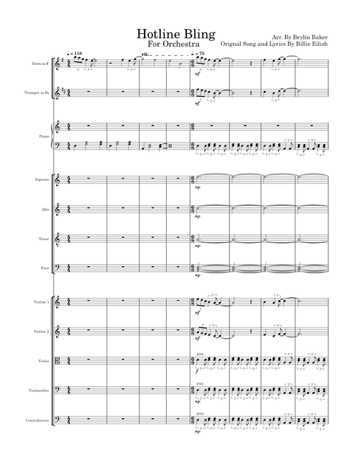 Hotline Bling - Billie Eilish | Arr. Brylin Baker | Orchestra