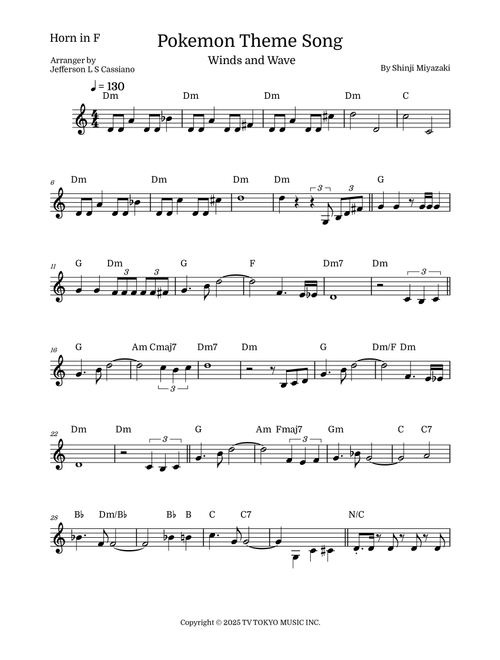 Pokemon (Arr. Jefferson LS Cassiano) - Shinji Miyazaki (French Horn and Piano)