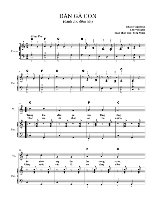 Đàn gà con - Lời: Việt Anh - Nhạc: Filippenko