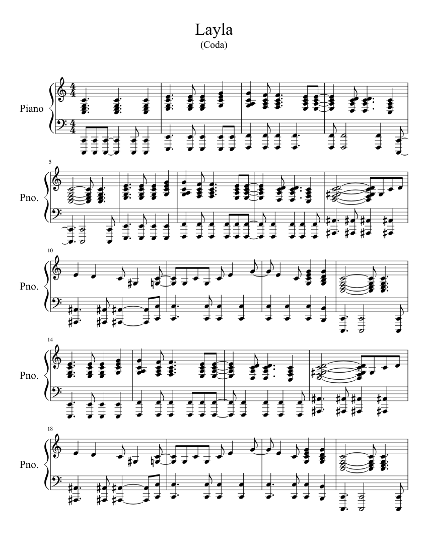 Caprichoso Reembolso Esquivo Layla(Coda) - piano tutorial
