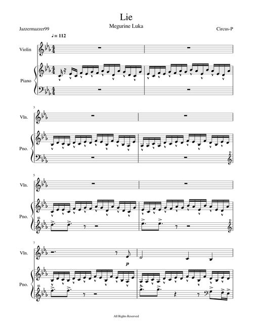 Lie Piano & Violin Adaptation [Luka, Circus-P]