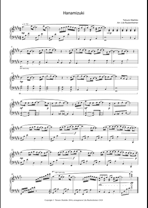 ハナミズキ ピアノ Hanamizuki Sheet Music for Piano (Solo
